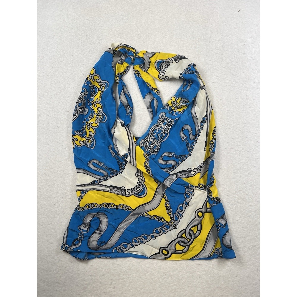 Hale Bob Draped Y2K Equestrian Print 100% Silk Tank NWT Rare Size S